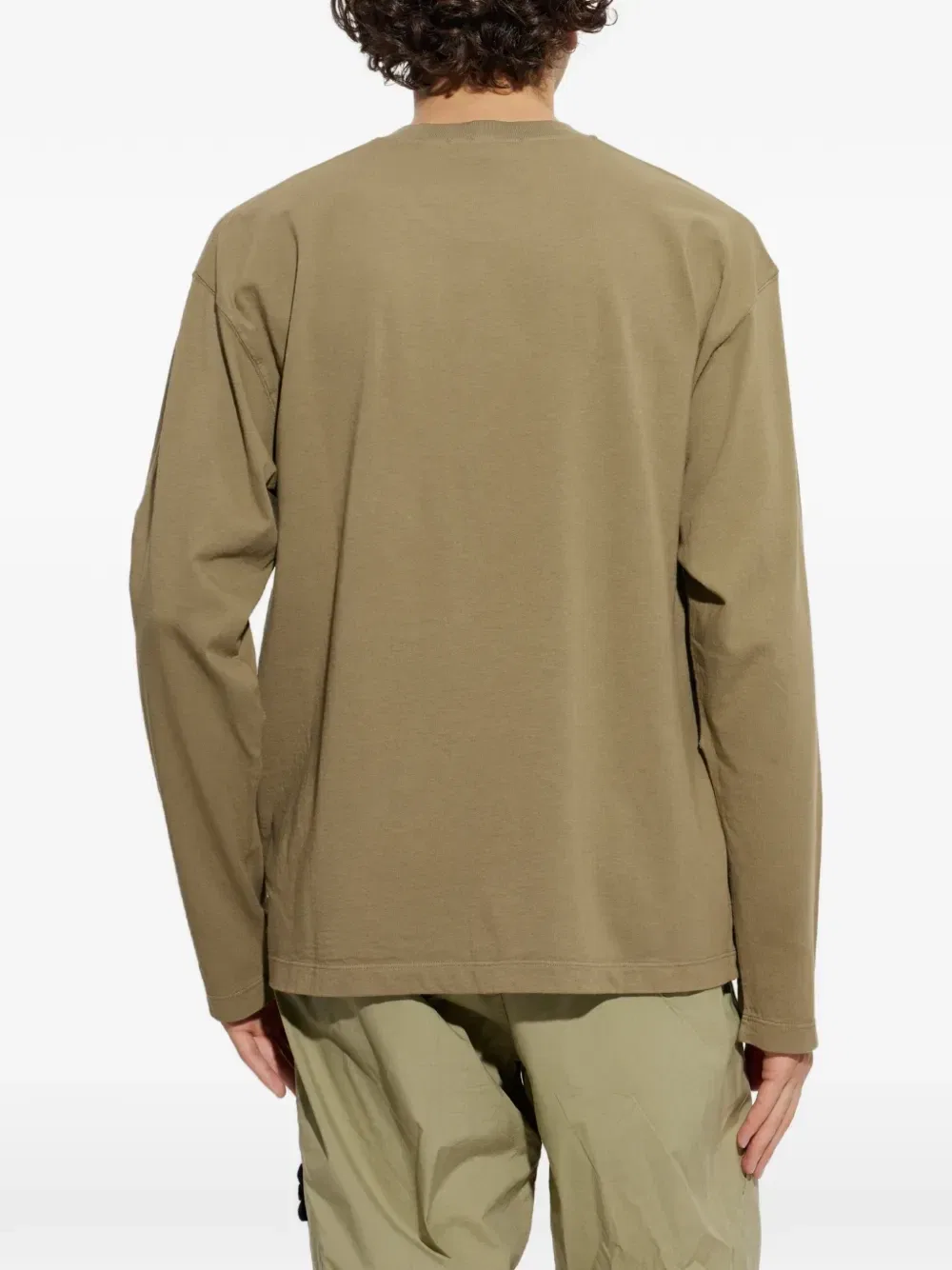 Футболка с длинным рукавом и нашивкой-логотипом Stone Island, зеленый — фото 4