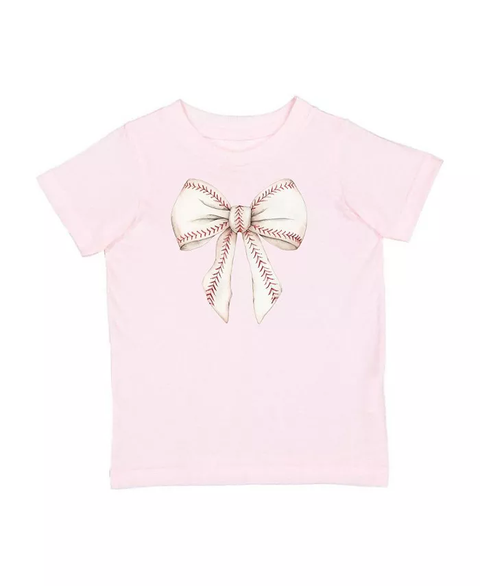

Футболка с коротким рукавом и бантом для девочек Baby Girls Baseball Sweet Wink, розовый