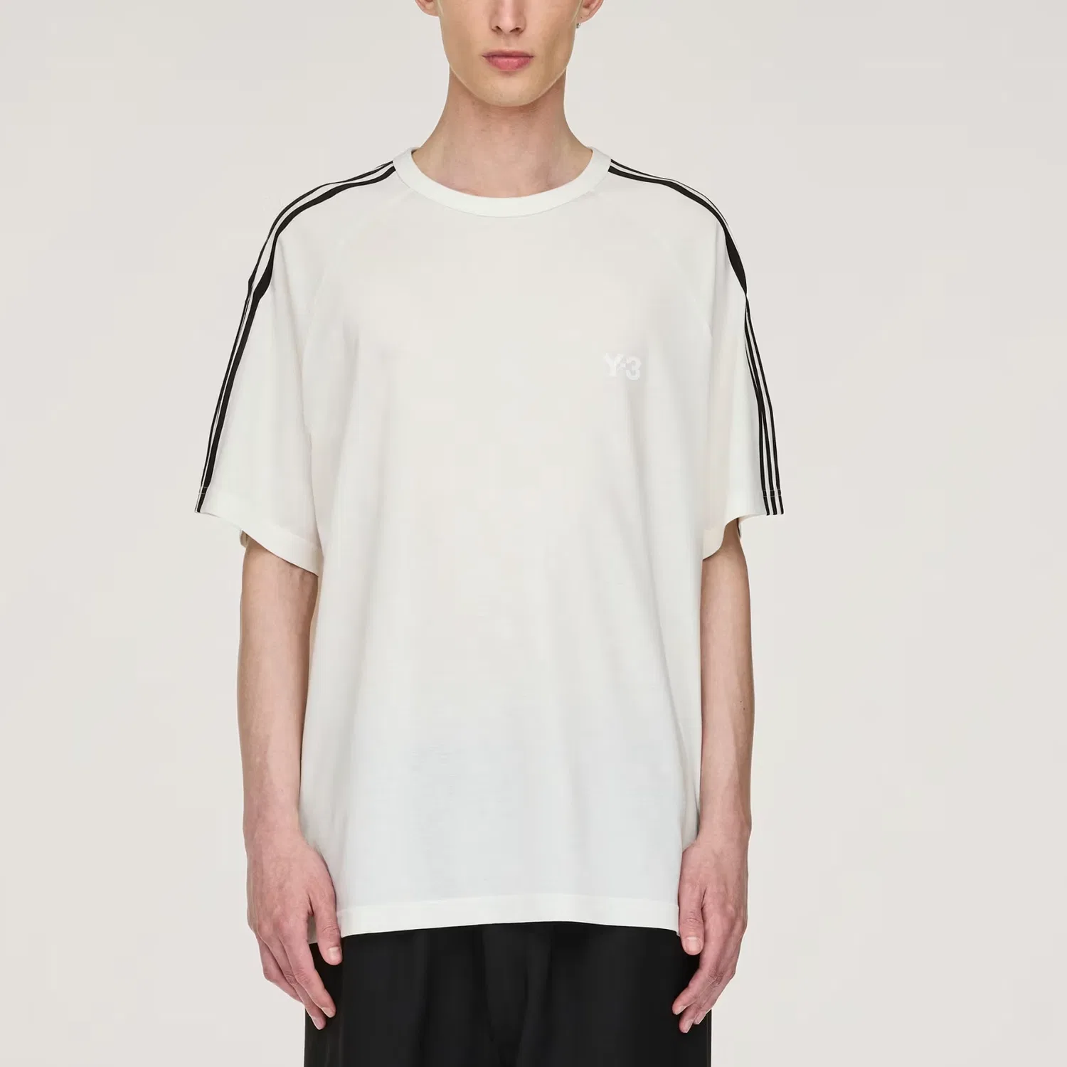 Детская футболка с тремя полосками 3 Stripes T Shirt Adidas, Pure White — фото 4