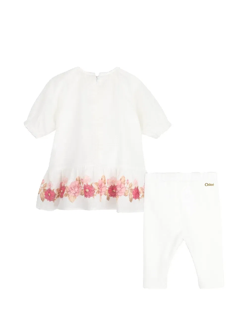 Комплект с оборками и цветочным принтом Chloe Kids, белый — фото 2