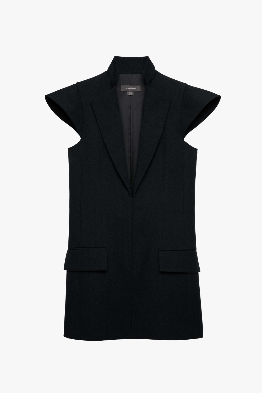 

Платье Zara by Stefano Pilati Wool With Shoulder Pads, черный