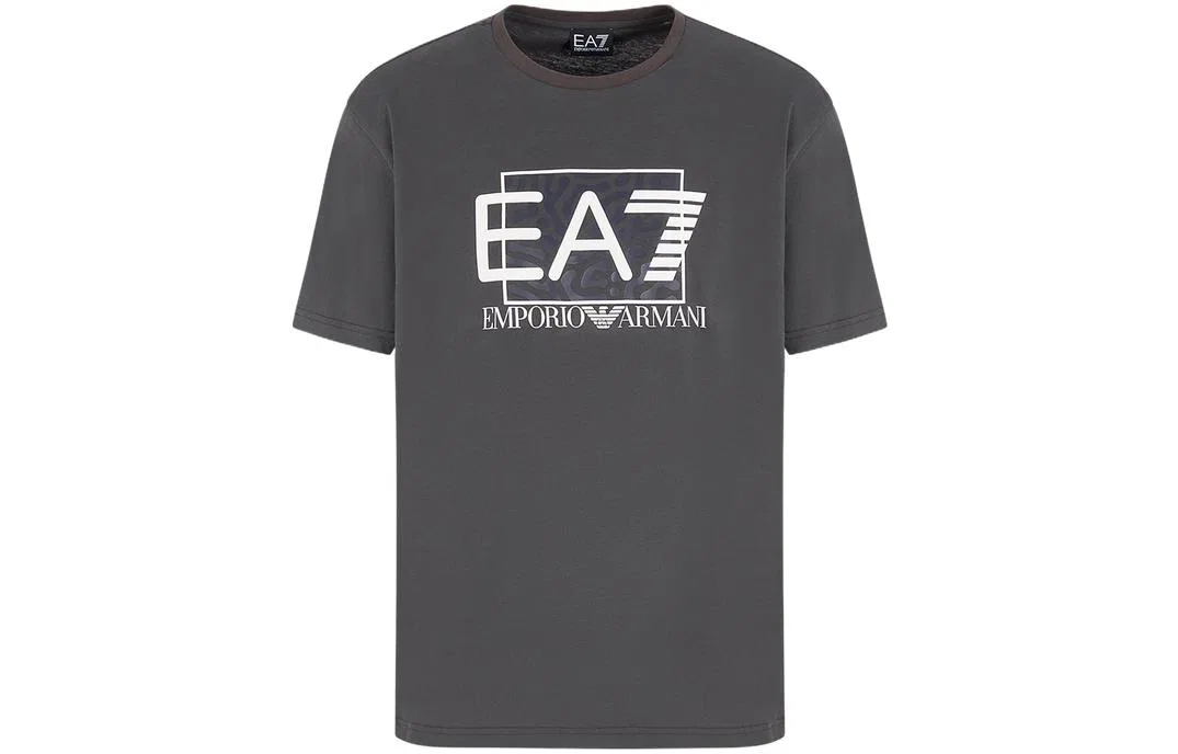 Мужская футболка с коротким рукавом EA7 SS23 Emporio Armani, Earthy Brown
