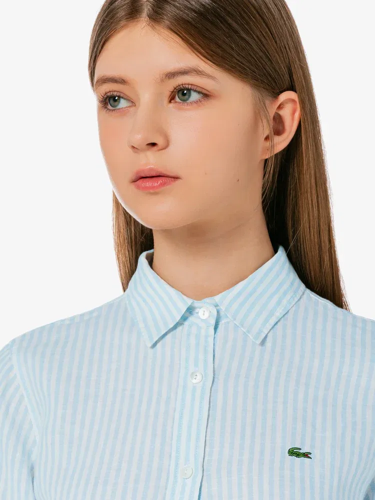 Рубашка льняная LACOSTE Regular Fit, Sky Blue — фото 2