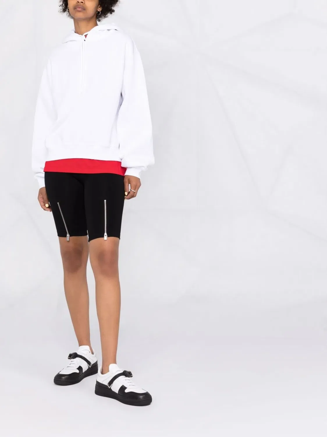 Худи с логотипом и шнуровкой Alexander Wang, белый — фото 4