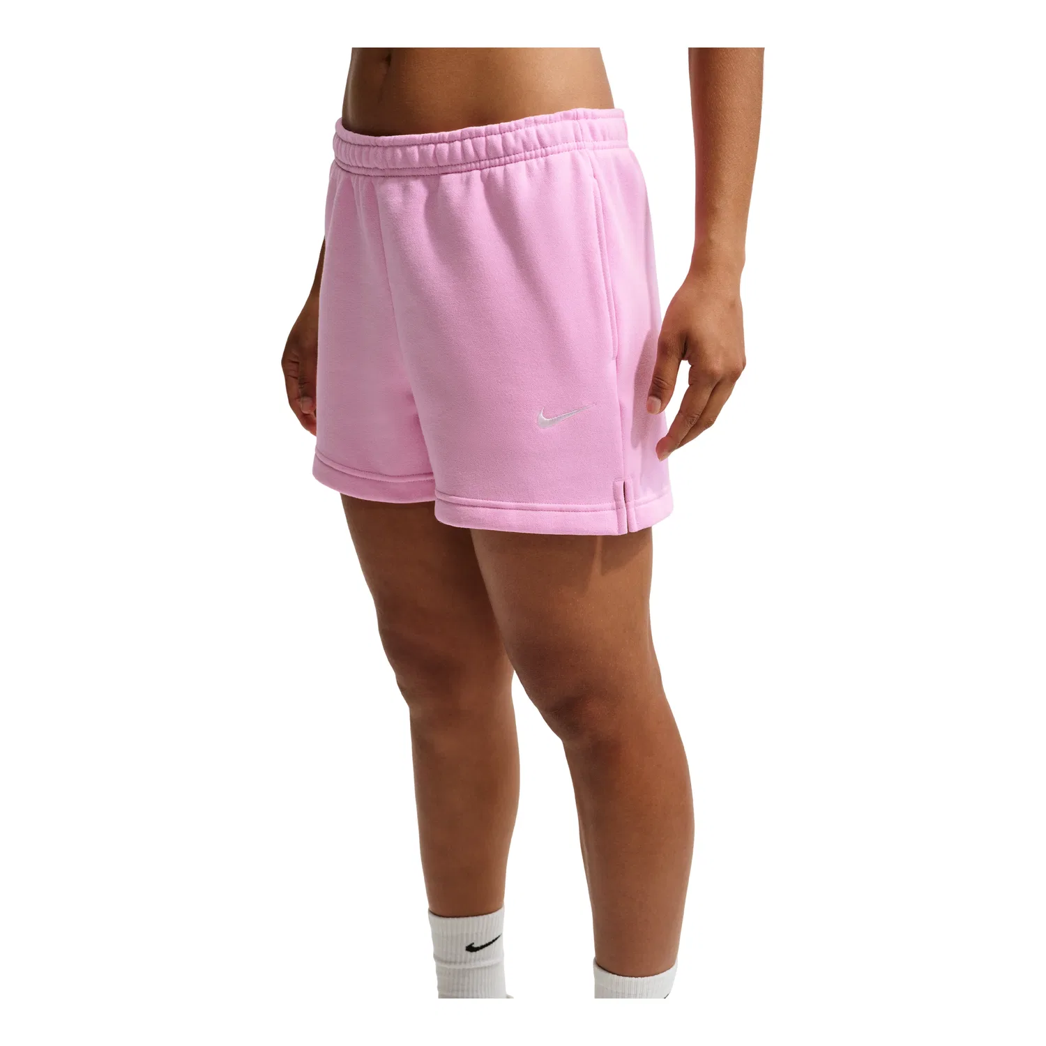 Женские шорты Studio Fleece Medium Mid-Rise Shorts 'Pink Rise Sail' Nike, Pink Rise/Sail