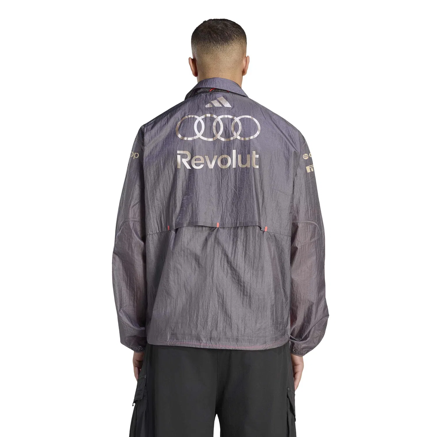 Мужская куртка с принтом Audi Formula One Team Driver Paddock adidas, Grey Layer — фото 2