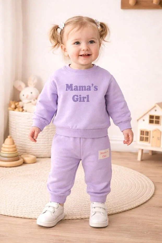 Детский спортивный костюм для девочек с принтом Mama's Girl Minelia Kids, Lilac — фото 2