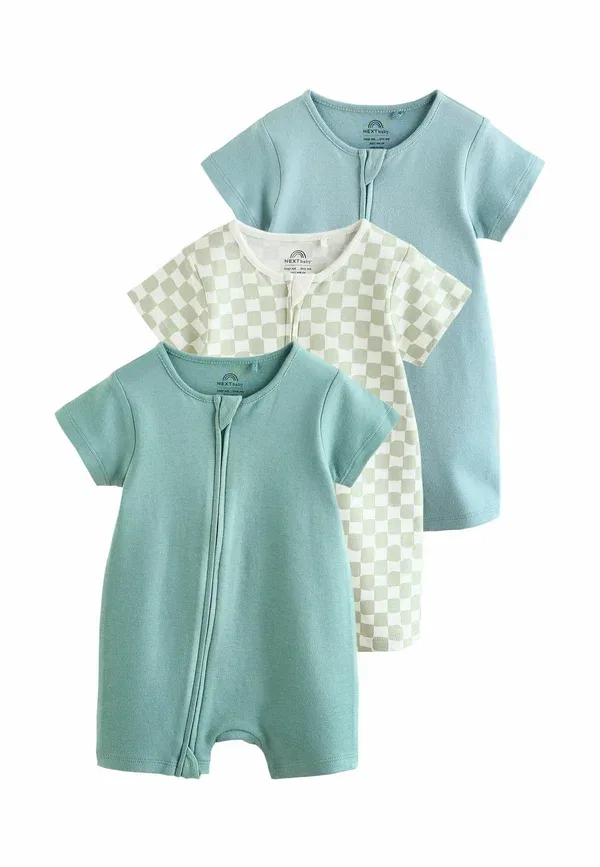 Комплект боди из 3 штук с рисунком Клетка Regular fit Next, green, зеленый
