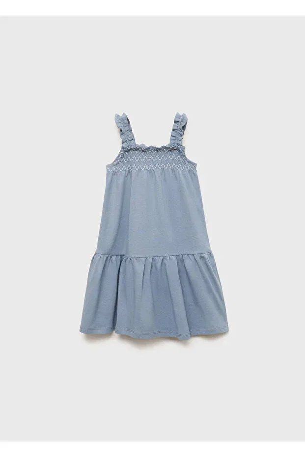 Детское платье для девочек с защипами Mango Baby, Blue — фото 3