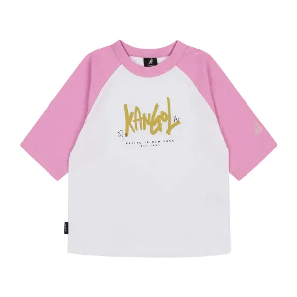 Футболка с длинным рукавом, цвет-блок, ra 0203, Kangol Kids, розовый