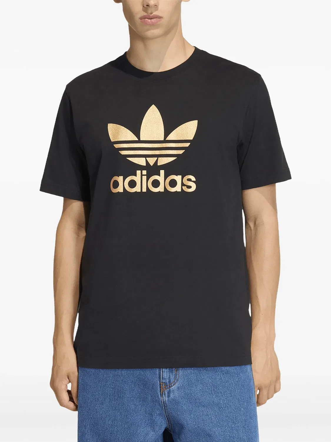Футболка с логотипом Trefoil Adidas, черный