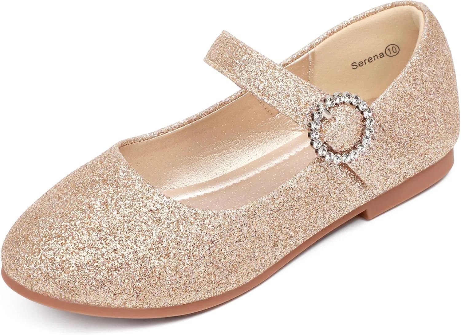 Детские туфли для девочек со стразами Mary Jane PANDANINJIA, Gold Glitter