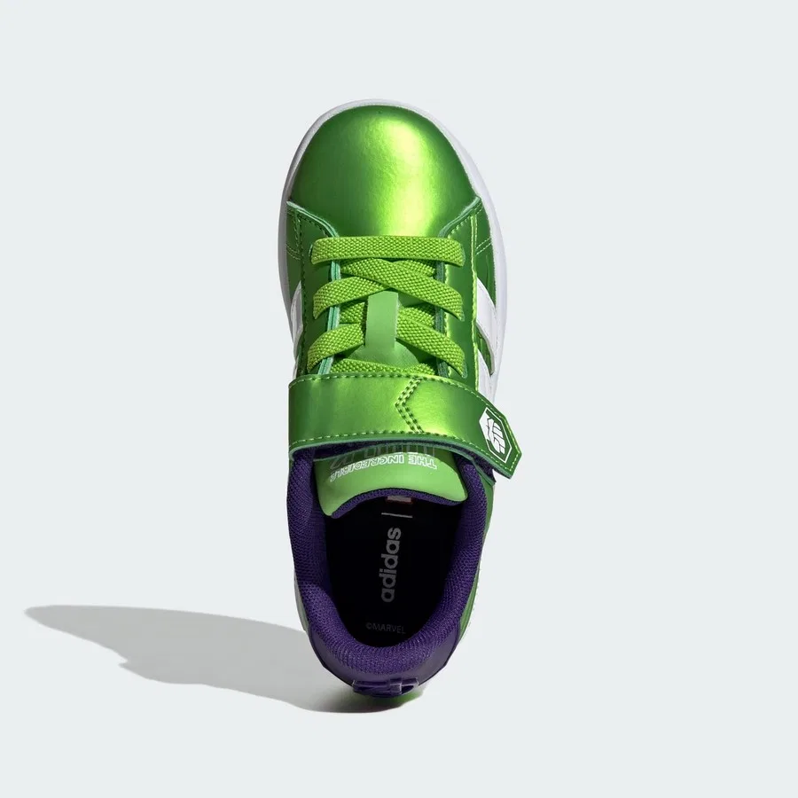 Кроссовки детские с 3D-логотипом Marvel Avengers Grand Court adidas, Зеленый — фото 4