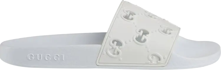 Сандалии Gucci Wmns Rubber GG Slide White, белый