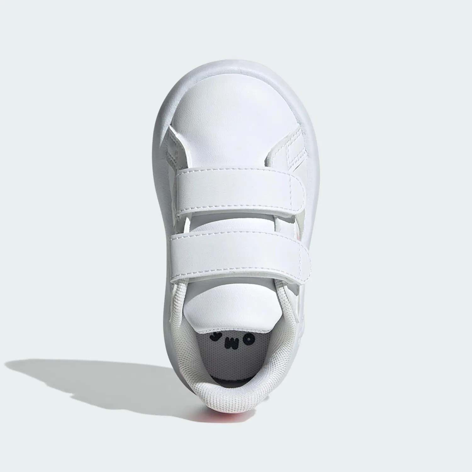 Детские кроссовки с липучками Grand Court 2.0 Adidas, Weiss Perlrosa Hellgrun — фото 3