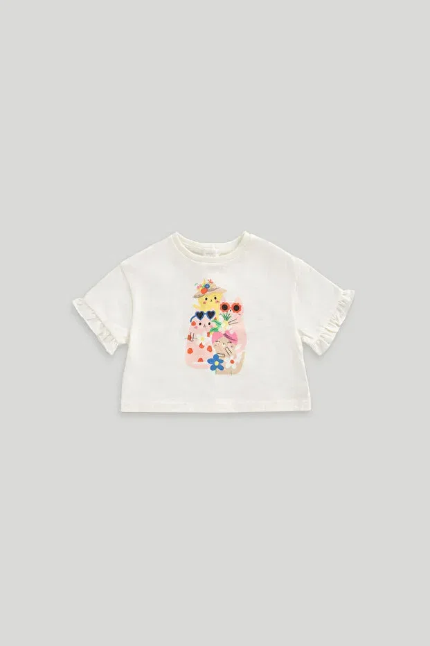 Детская футболка для девочек с рюшами Mothercare, White