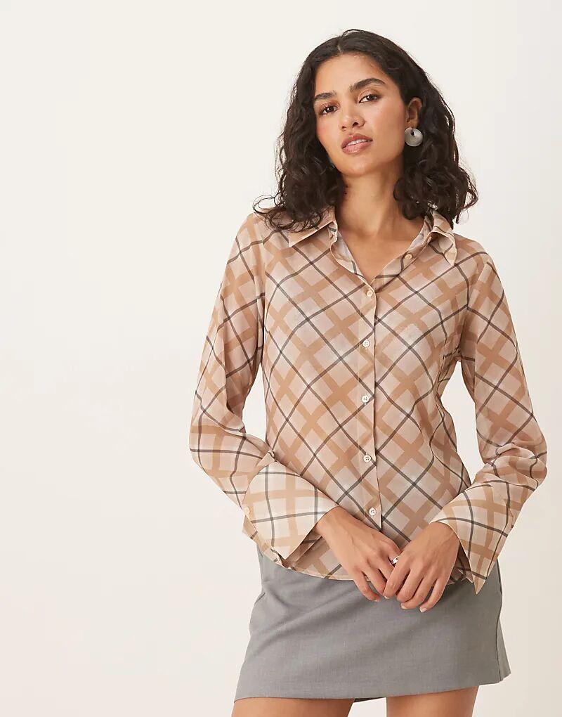 

Рубашка ASOS DESIGN облегающего кроя в клетку