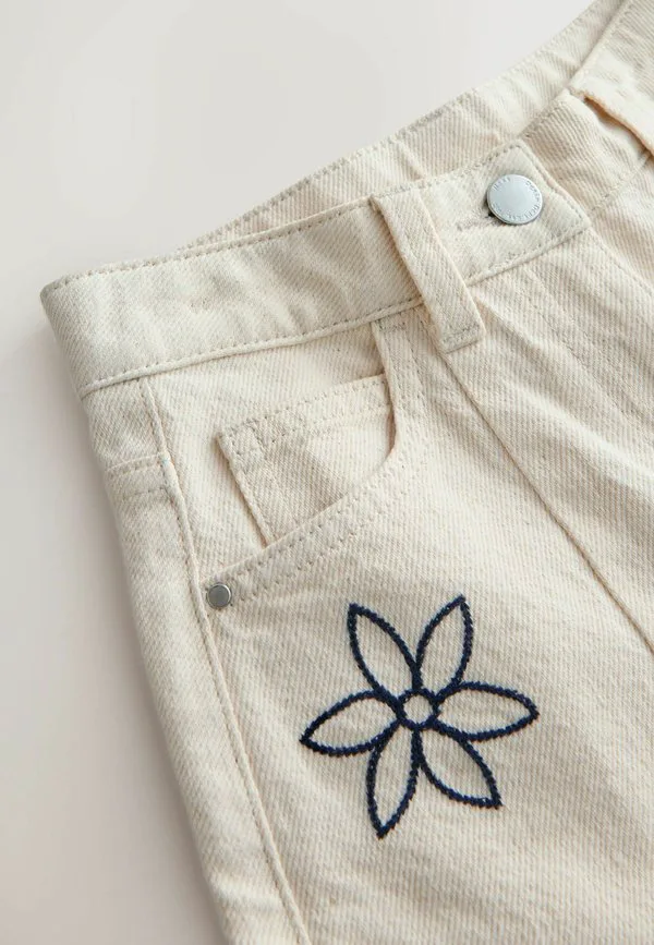 Джинсы свободного кроя Next, Ecru Embroidery — фото 2