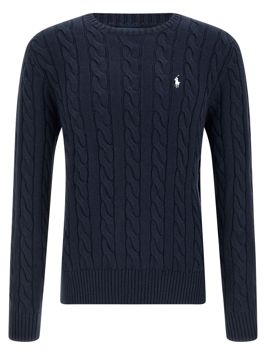 Мужской свитер с текстурным плетением Blue Cotton Cardigan Polo Ralph Lauren, Blue