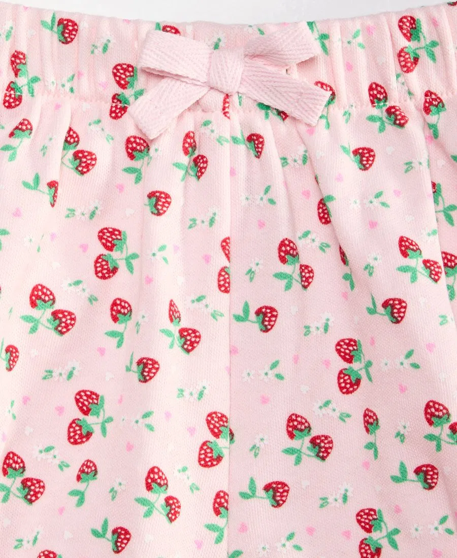 Детские шорты с принтом клубники Strawberry Fields First Impressions, Pink Polish — фото 3