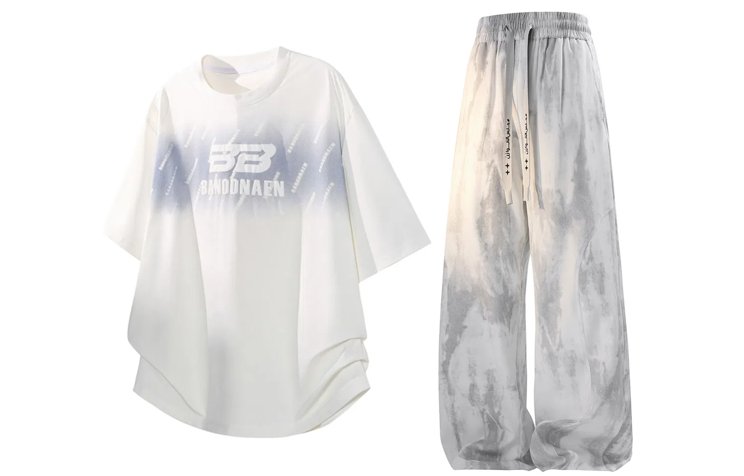 Детский комплект спортивной одежды с круглым вырезом Casual Sportswear GWAF, Белый/Серый — фото 3