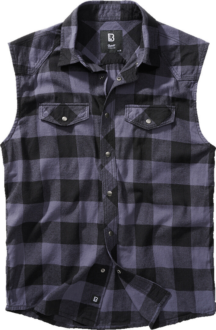 

Рубашка Brandit Checkshirt без рукавов, черный/серый