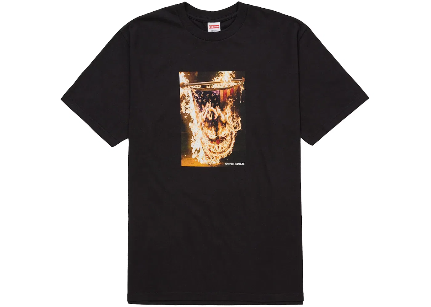 Мужская футболка с принтом Supreme Spitfire Flag Tee, Black