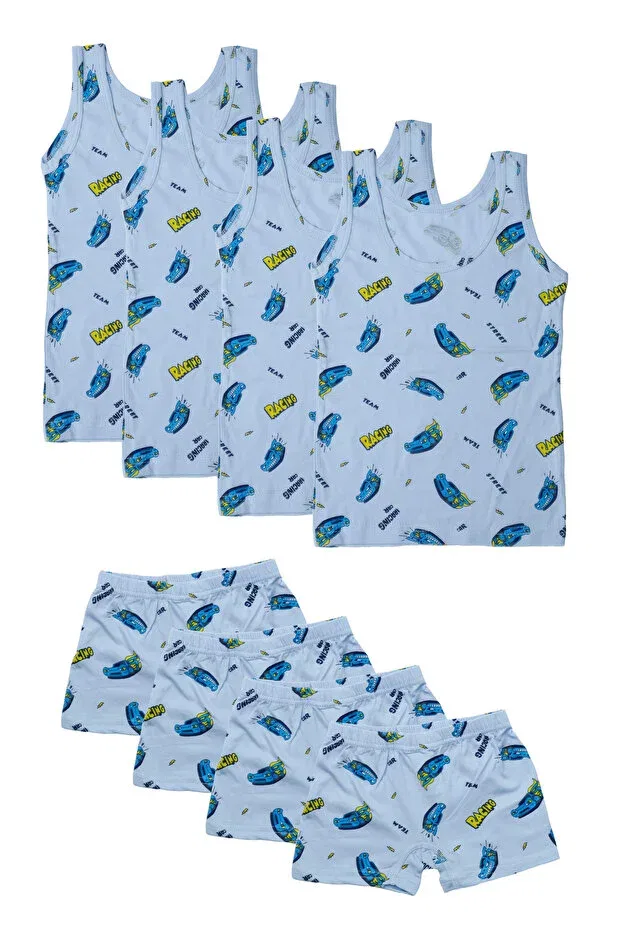 Детский комплект нижнего белья для мальчиков с принтом Car patterned Iwings, Blue
