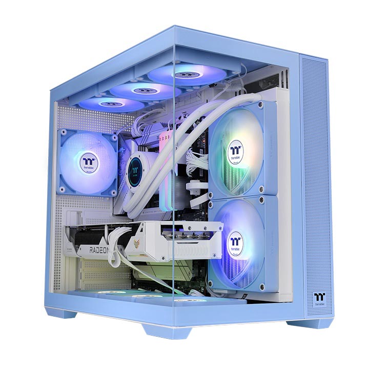 

Корпус Thermaltake View 380 TG ARGB, Mid Tower, голубой