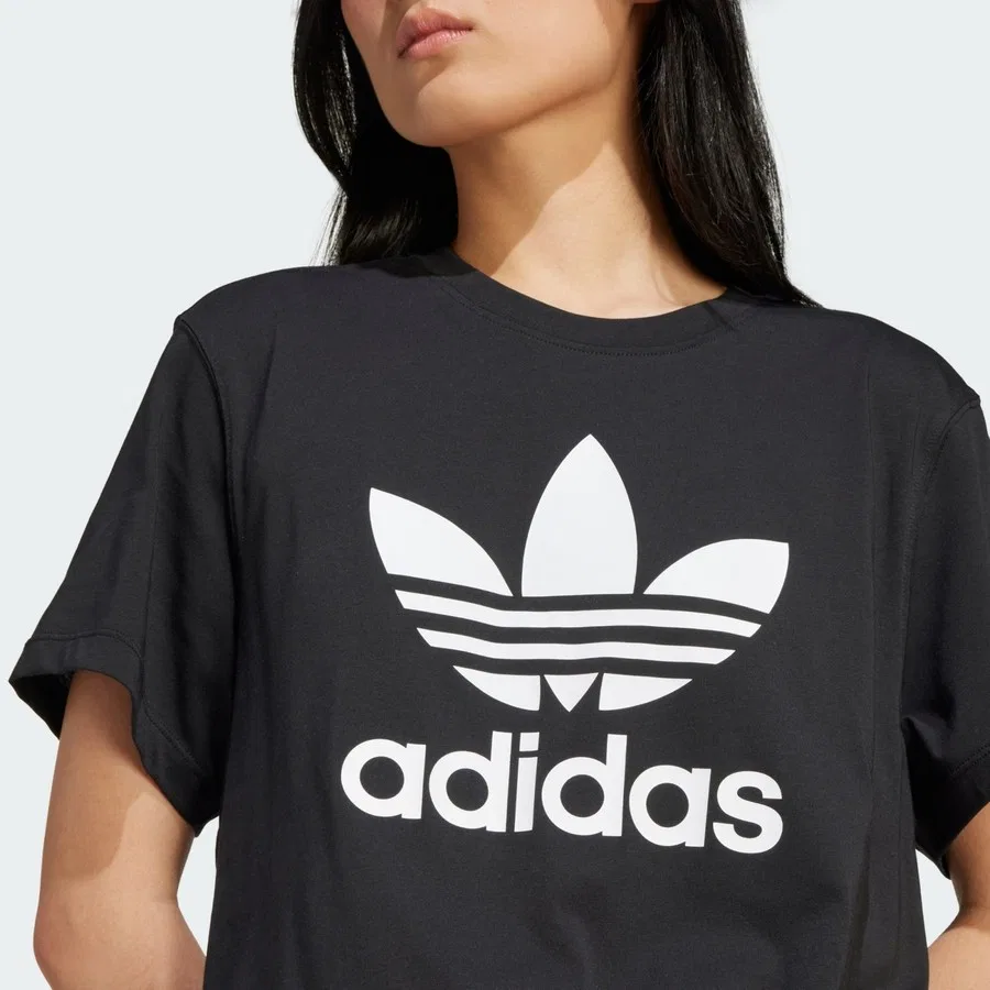 Футболка с широким кроем Trefoil Boxy Tee adidas, Черный — фото 4