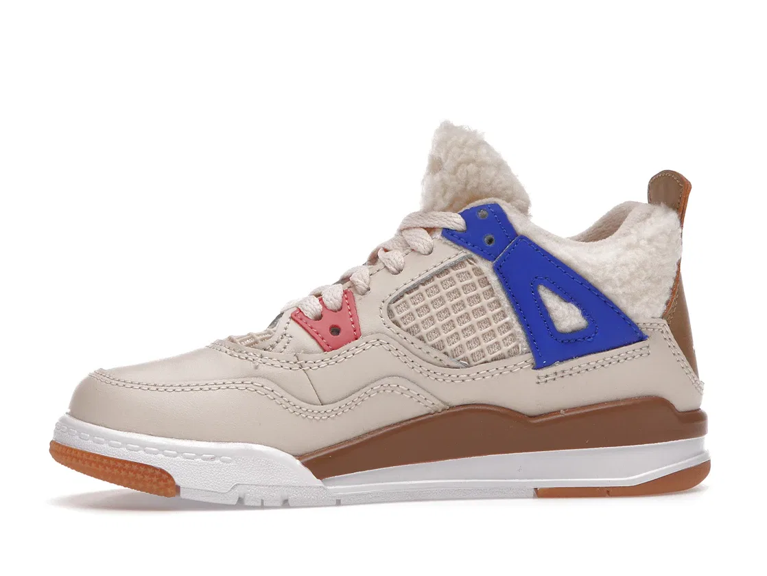 Детские кроссовки Lifestyle с принтом Jordan 4 Retro Where the Wild Things Are PS Jordan, Pearl White/Dark Driftwood-Gym Red — фото 3