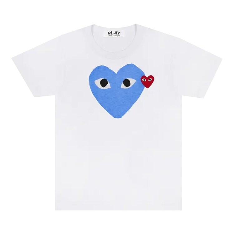 

Футболка Comme des Garçons PLAY Colour Heart Tee 'White/Blue', белый