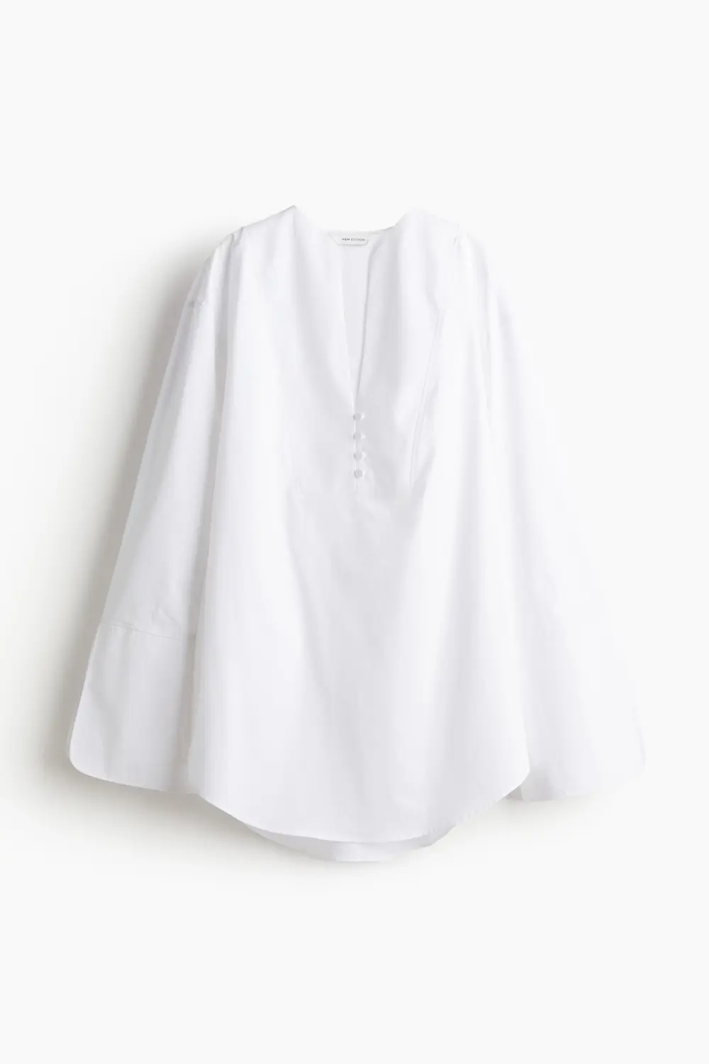 

Рубашка H&M A/W 2024 Loose-Fit Tuxedo, белый