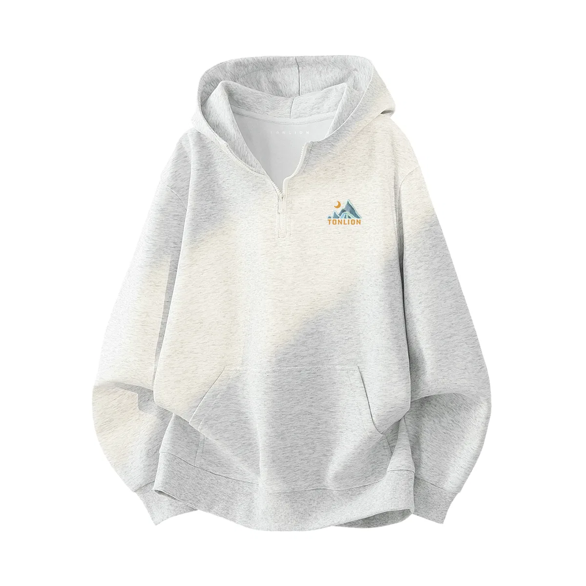 Детский худи с флисовой подкладкой на молнии Tonlion, Цвет: Upgrade Plush Fleece Heather Grey (TN Mountain Sun Moon Scenery Chest Logo) — фото 3