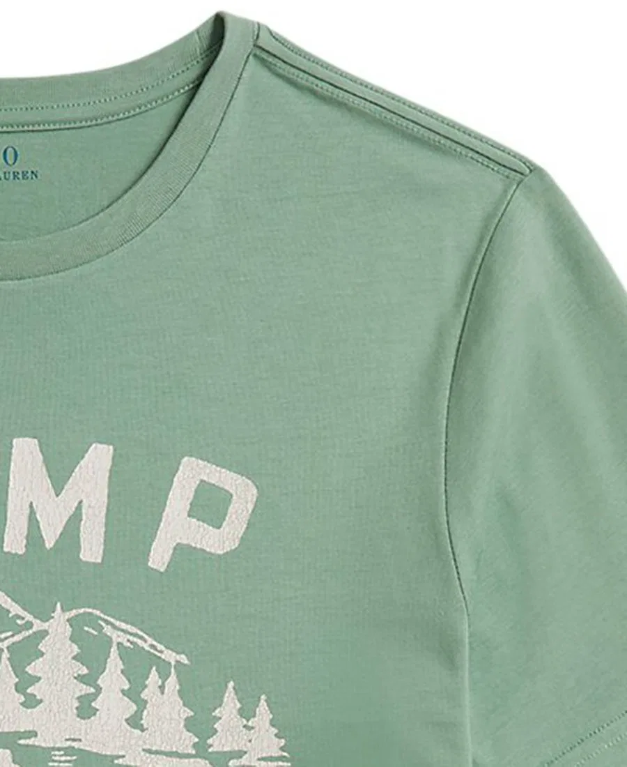 Футболка с принтом Camp Polo Cotton Jersey Polo Ralph Lauren, Faded Mint — фото 3