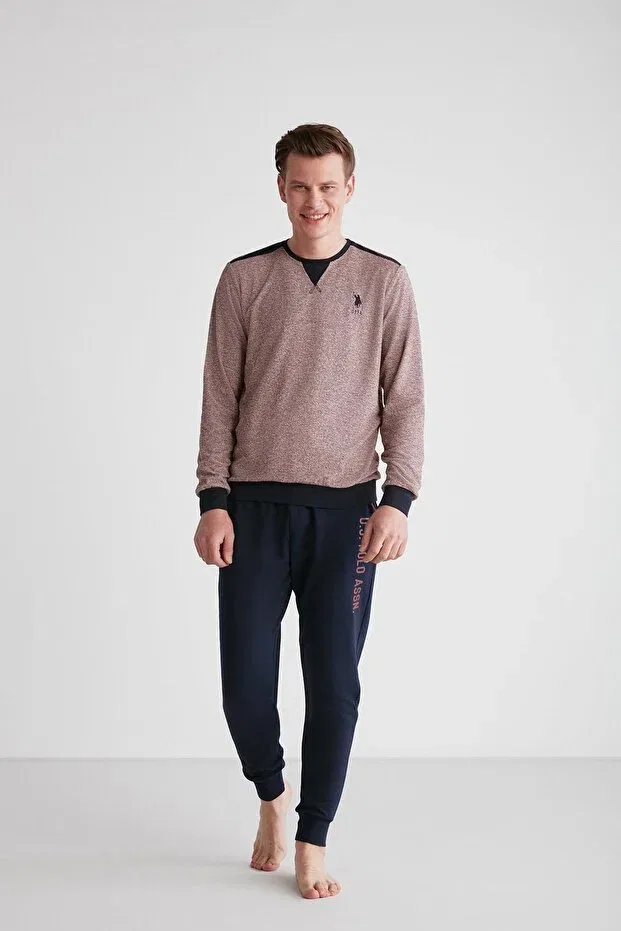 Мужской комплект пижамы с длинным рукавом U.S. Polo Assn., Burgundy