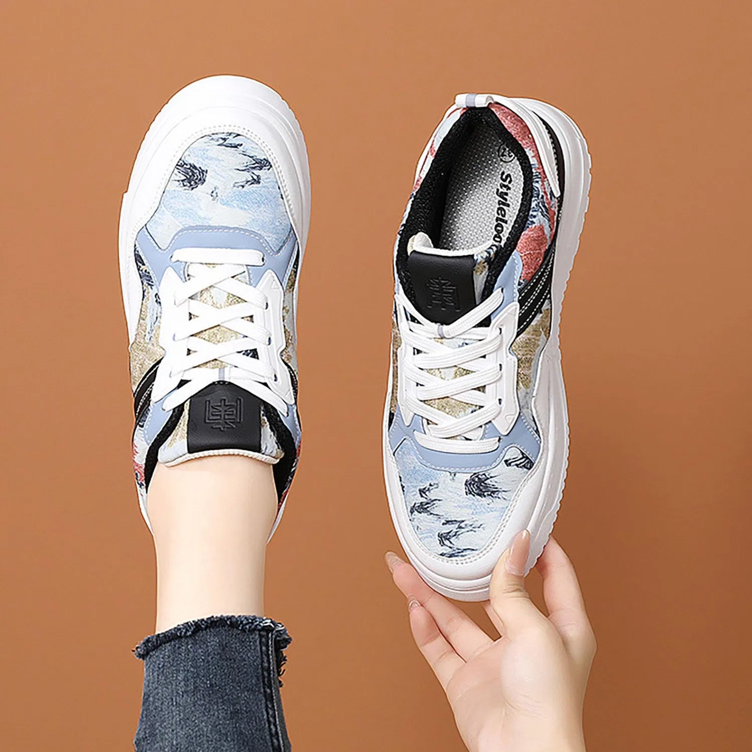 Детские кроссовки без шнуровки с принтом Sneaker Herren Schwarz Luckywaqng, Mimetico — фото 4