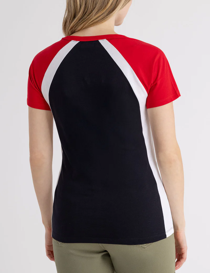 Футболка U.S. Polo Assn Color Block Spain, черный/красный — фото 4