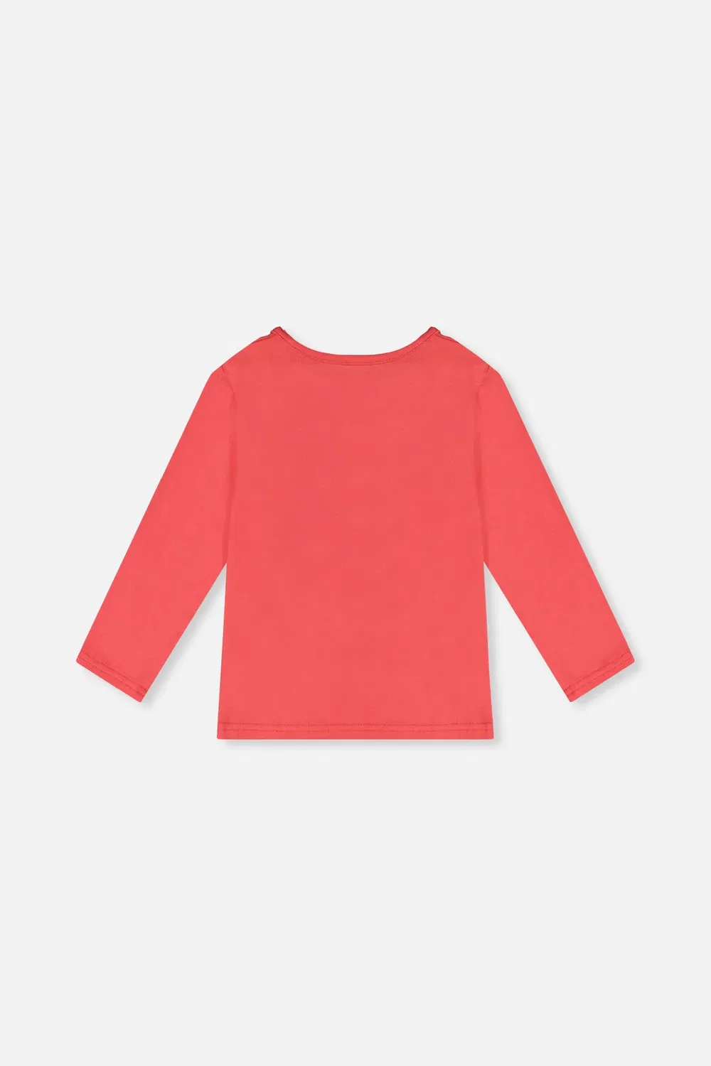 Детская футболка с длинным рукавом с принтом Deux par Deux, Coral Pink — фото 3