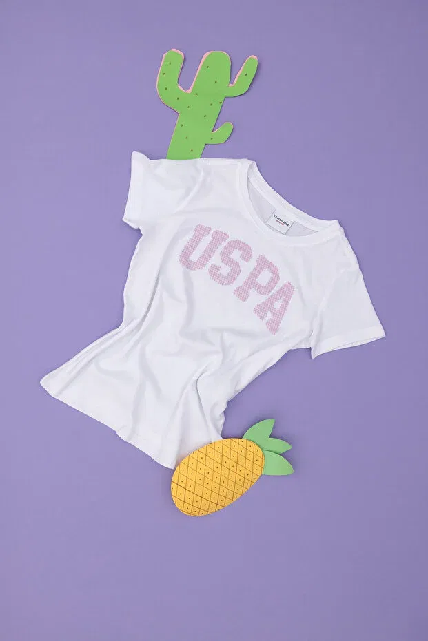 Детская футболка для девочек хлопковая U.S. Polo Assn., White