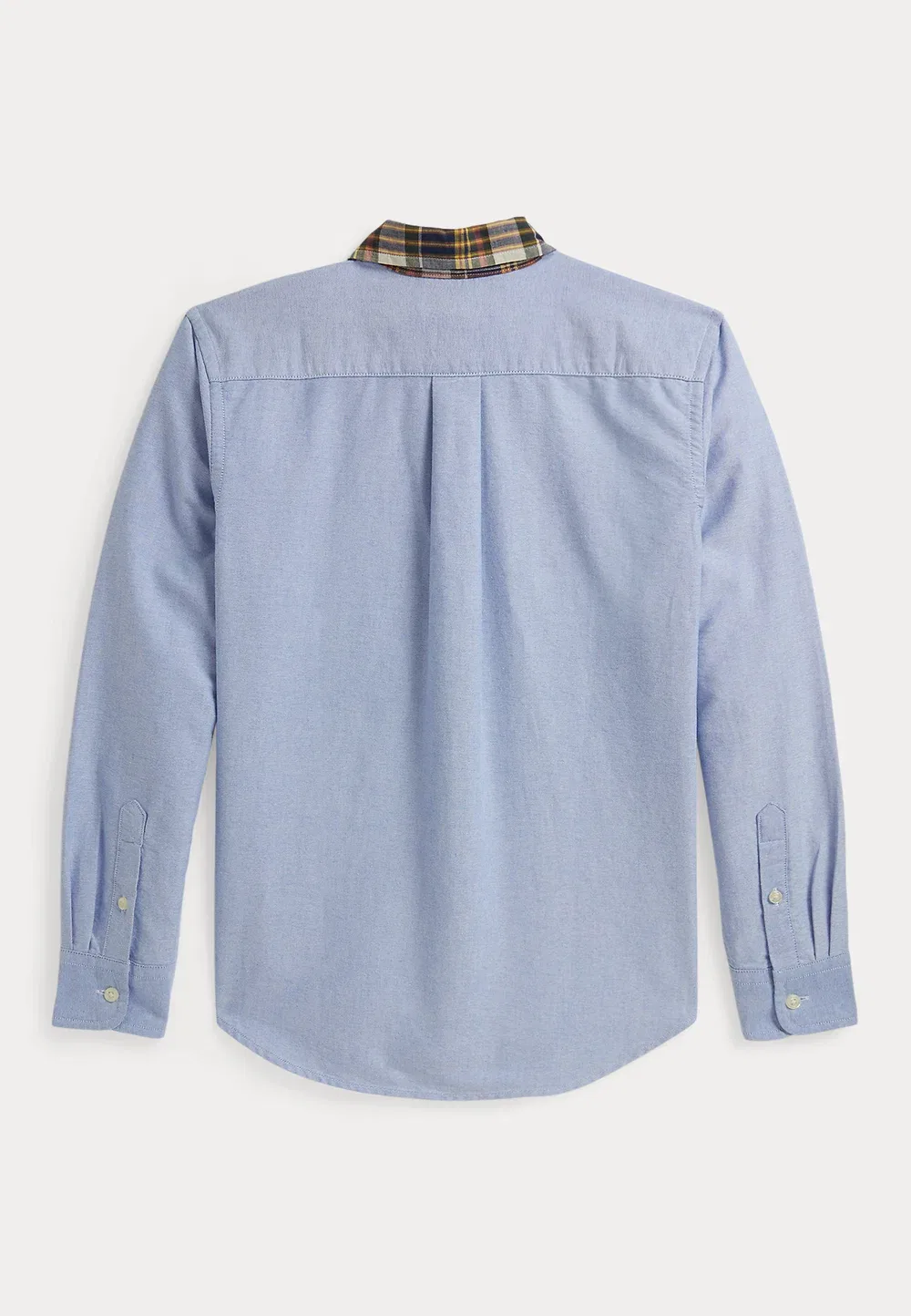 Хлопковая рубашка в клетку с воротником-стойкой, размер 7-14 лет Polo Ralph Lauren, Blue — фото 2
