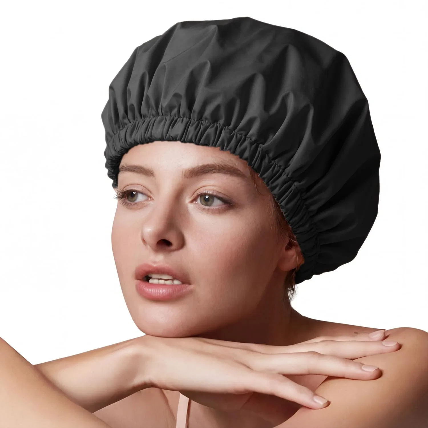 Шапочка для душа, Silk Lined, Amamba, Black