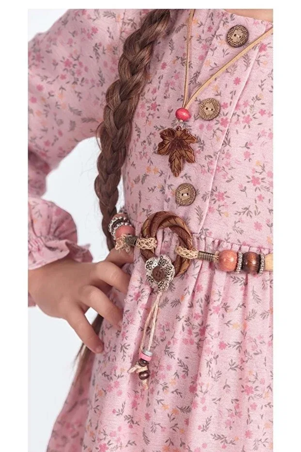 Детское платье для девочек с длинным рукавом Mnk Baby&Kids, Rose Dry — фото 3