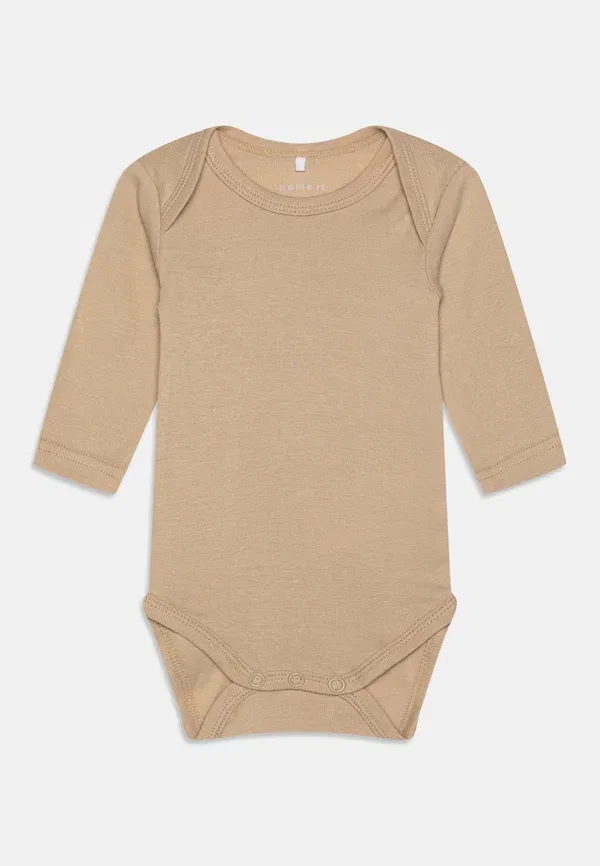 Боди из 100% хлопка Romper 3 pack Name It, коричневый — фото 3