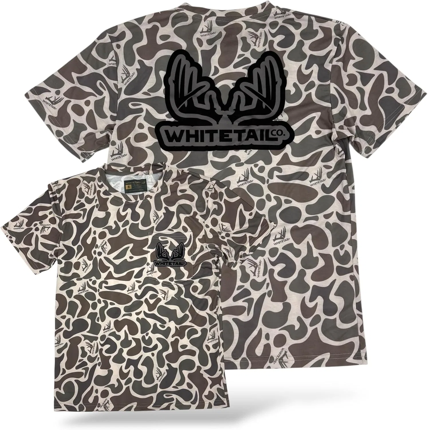 Мужская футболка с принтом Whitetail Co. Old Camo Faded Pocket Tee