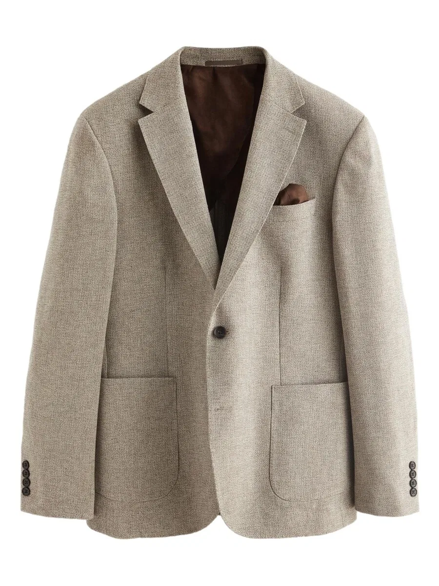 Пиджак Next Slim fit 'Nova Fides' в цвете Stone
