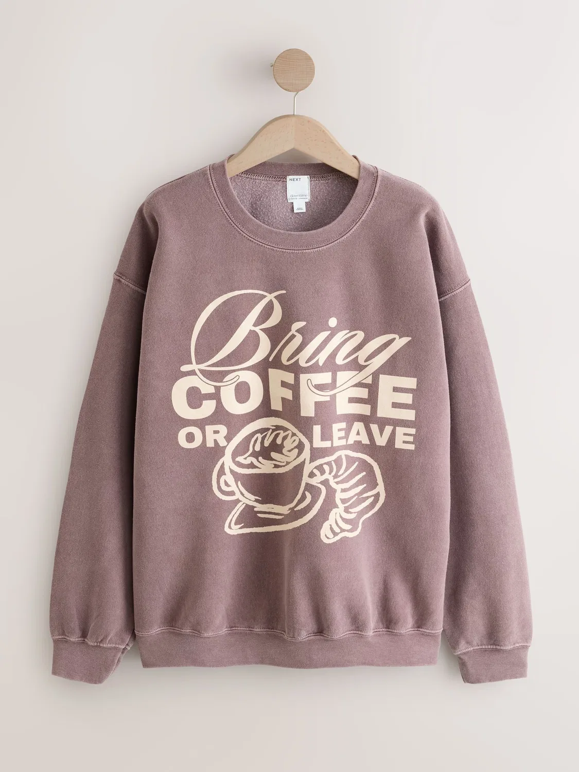 Свитшот со слоганом Brown Coffee Next, коричневый