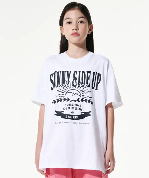 Футболка с коротким рукавом, оверсайз, Giant Fit, Takeasy Kids, снежно-белый