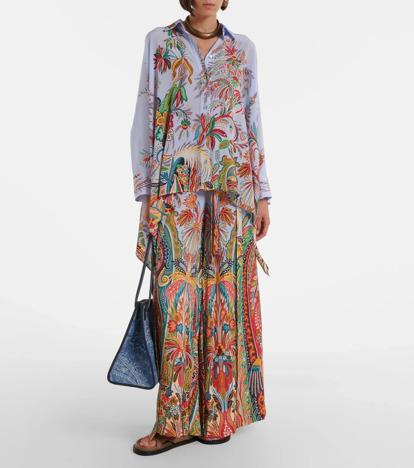 Широкие брюки пэйсли ETRO, мультиколор — фото 2