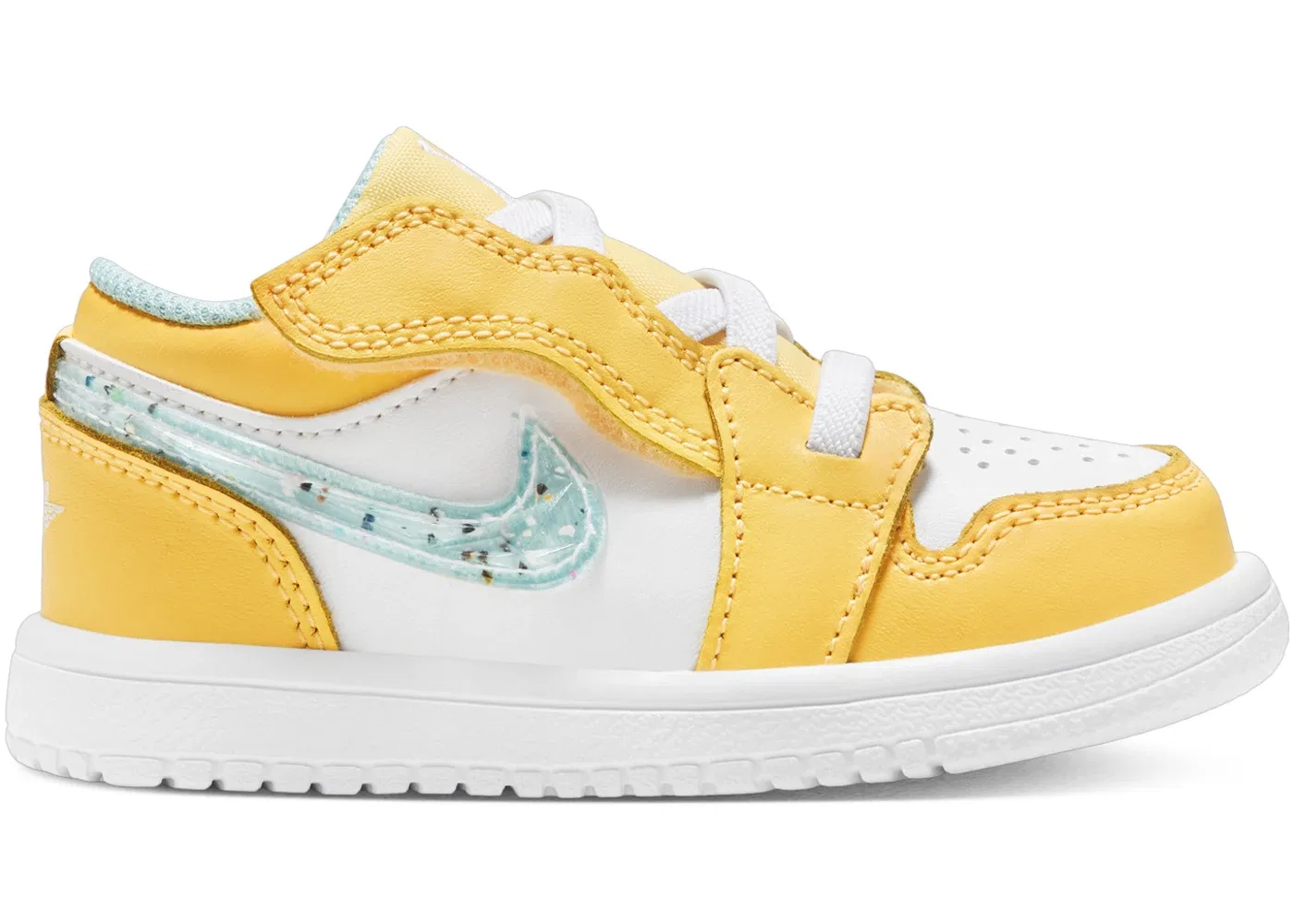 Детские кроссовки с контрастными вставками Jordan 1 Low ALT SE Jordan, Citron Pulse/White/Action Green/Glacier Ice